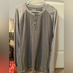 Chaps XLT Henley Two Shades of Gray Grey Like New